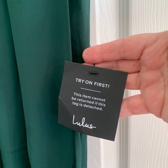 Lulus Hunter Green Medium Dress Spaghetti Straps NWT - Picture 2 of 13